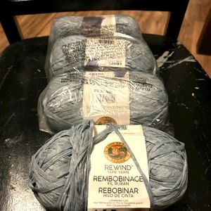 Lion Brand Rewind Tape Yarn lot of 4